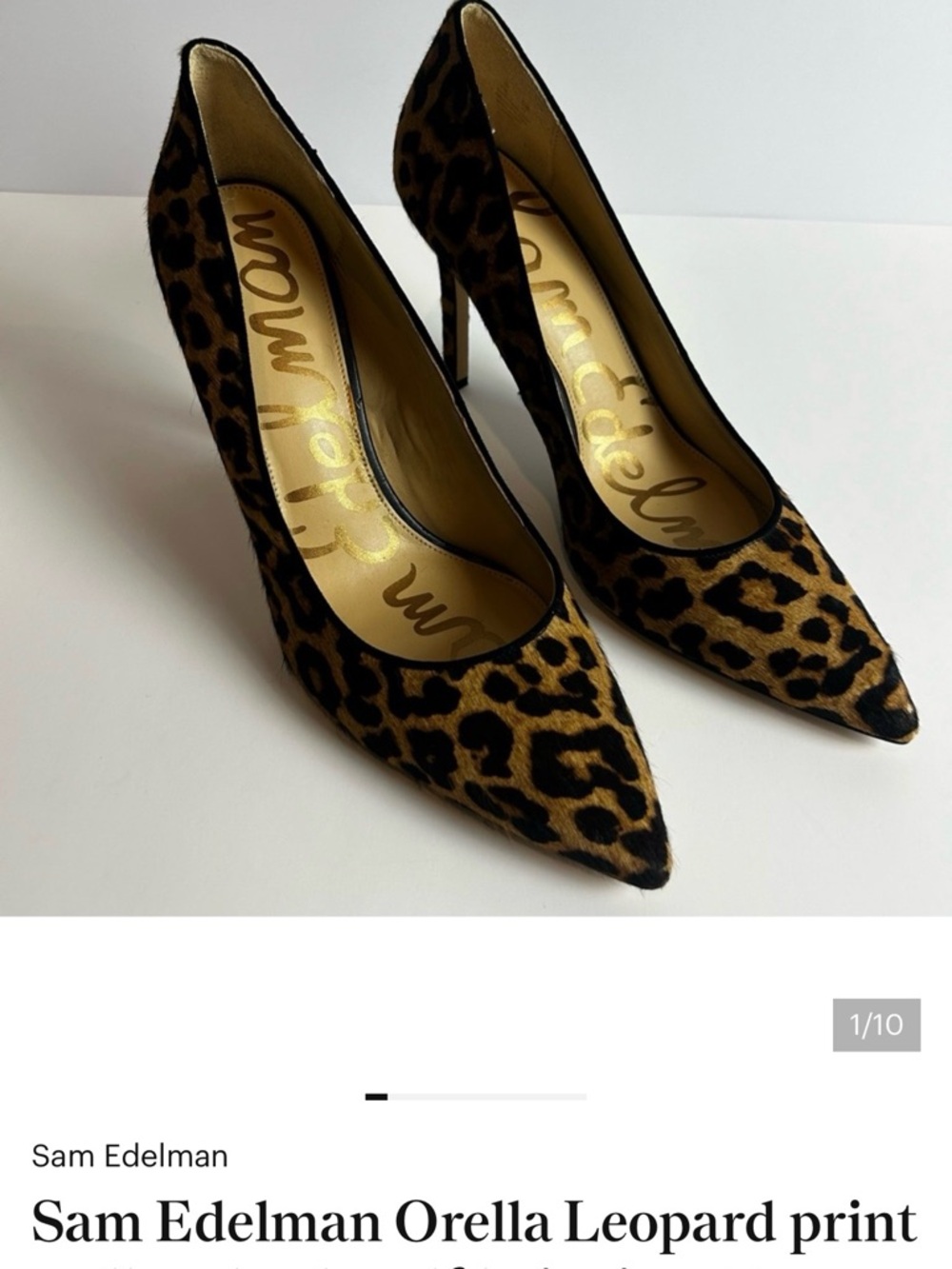 Sam Edelman Leopard Print Pointed Toe Pumps - Brown & Black size 10 wide